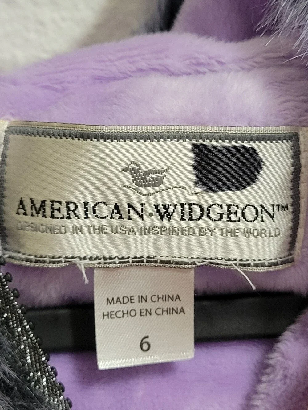 American Widgeon Fuzzy Purple Jacket